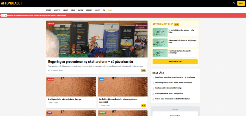 Fejk Aftonbladet skapad av Hostinger Horizon