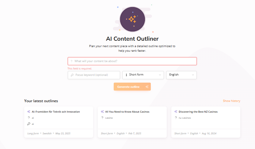 Ai content outliner