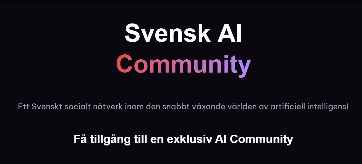 AI community forum Svensk